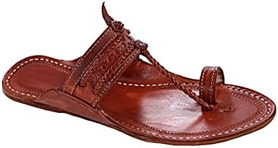Stunning Cherry Red Flat Heel Big Braids Kolhapuri Chappal for Women KRKA-W-364