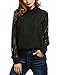 Zeagoo Women's Button Down Shirt Long Sleeve Blouse Patchwork Lace Shirt Top