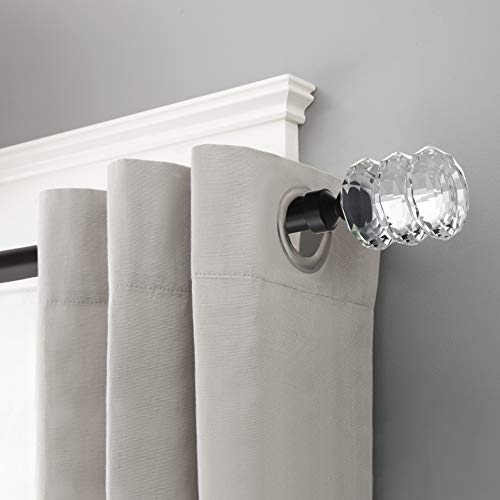 Sheffield Home, AMG, and Enchante Accessories, 3 Ring Crystal Curtain Rod, 36 to 66-Inch, Matte Black - Thumbnail 5