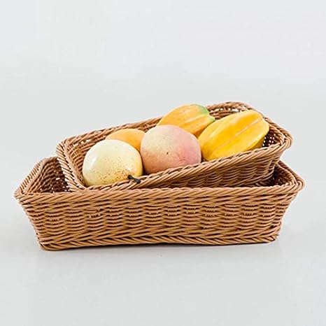 Cestas de almacenamiento SeedWorld, cesta de mimbre de imitación para