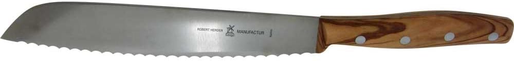 Windmühlenmesser Bread knife Grandmoulin, Olive wood, stainless, 5ml Wood Care Oil