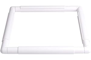 QSZKEER Square Embroidery Hoop, Plastic Cross Stitch Hoop (11x11 inches) - White, Handhold, Craft Clip Frame - DIY Sewing Tools