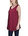 Tunic Tank, Messic Womens Sleeveless Buttons Round Neck Pleated Front A Line Flowy Tunic Shirts(XX-Large,Wine)