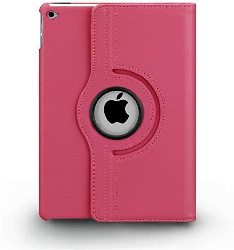 iPad Air 2 (A1566,A1567) Case, 360 Degrees Rotating Multi Angles Magnetic Screen Protective Stand Case Cover for Apple iPad Air 2 (Hot Pink)