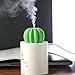 AmuseNd USB Cool Mist Humidifier, Mini Size Cactus Humidifier for Bedroom Home Office Car 280ml 50ml/h with Timed auto Shutdown (White)