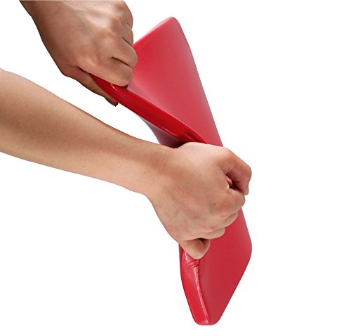 Hongwo Square Foam Garden Kneeling Pad Kneeler Cushion Knee Mat with Handle for Baby Bath, Fitness, Yoga, Gym, Cleaning-13.4"x13.4"x0.8"-Red