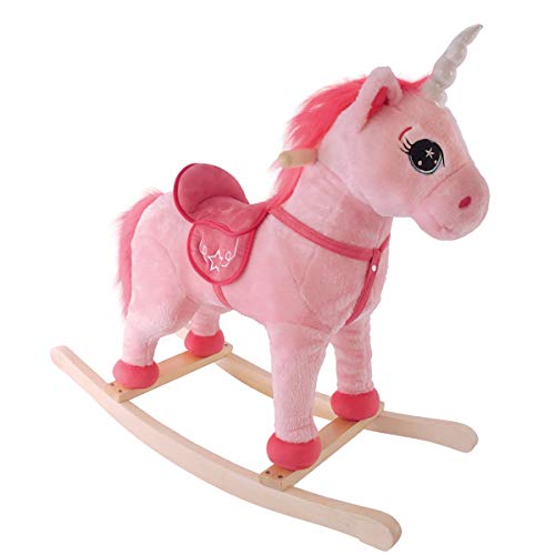 Bieco Plüsch Schaukeltier Einhorn, 70 cm | Kinder Schaukelstuhl mit Sicherheitsgurt | Baby Schaukel | Schaukel Kleinkind… – Bild 3