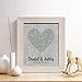 Personalized 4th Linen Anniversary Gift for Him or Her, First dance song Linen Print, Wedding Vows, any Text, Heart Linen Print,Gifts for Husband and Wife, 4 Years Together