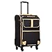 Coolife Luggage 2 Piece Luggage Set Carry On Spinner Suitcase Set with Pocket Compartment Weekend Bag Hardside Trunk (black, 20in(carry on))