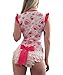 Littleforbig Adult Baby Diaper Lover Snap Crotch Romper Onesie -Princess Hearts