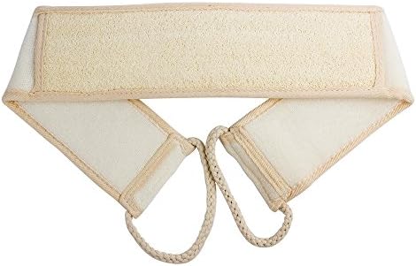 LifeFly Natural Loofah Massaging Body Strap, Exfoliating Back Strap Scrubber, Shower Body Brush Scrubber,Loofah Back Massager, Premium Scrubber Facial Exfoliator Pad, for Men and Women