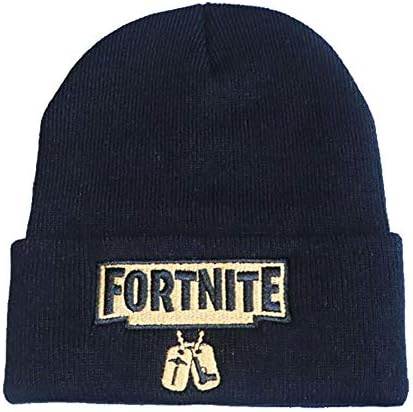 liaoting938 Kid Boy Girl Fortnite Letter Embroidered Knitting Skull Cap Winter Warm Hat Black Adult Basktball Ski Outdoor Activity Hip-Hop Cap