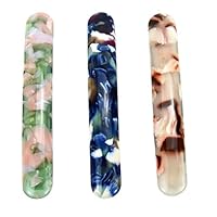 Pomeat 3Pcs Rectangle Barrette French Automatic Hair Clip,3.54