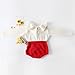 Pinleck Baby Girls Sweet Knitted Fleece Romper Long Sleeve Ruffle Jumpsuit Sweater Dress (Red, 73/3-6 Months)