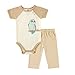 Touched by Nature Unisex Baby Organic Cotton Bodysuit and Pant Set, Owl, 9-12 Months