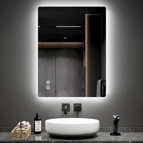 EMKE 800 X 600 mm Backlit Illuminated Bluetooth Bathroom Mirrors with ...