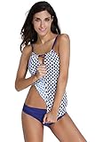 Aleumdr Women's Halter High Neck Strappy Bikini Tankini Swimsuit (FBA)