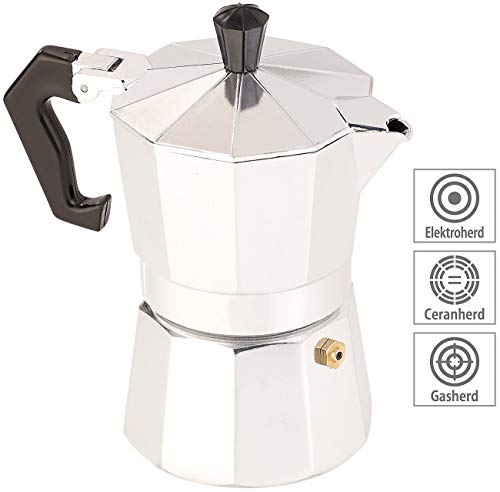 Cucina di Modena Espresso Campingkocher: Espressokocher für 3 Tassen, Gas-, Elektro- & Glaskeramik-Herd, 150 ml (Mokka… – Bild 6