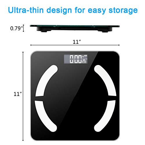 DishyKooker Blue-Tooth LCD Digital Smart Scale Body Weight Fat BMI Bone Analyzer APP Electronic Products for Gifts