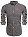 Coofandy Men's Fashion Slim Fit Dress Shirt Casual Shirt, 01-gray, Large