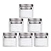 Makone 12 Packs Clear Plastic Jars with Silver Metal Lids (6pc 12oz + 6pc 5oz) BPA Free PET Food Safe Stackable Transparent Storage Container for Slime Kitchen Dry Goods