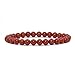 Natural Red Jasper Gemstone 6mm Round Beads Stretch Bracelet 6.5 Inch