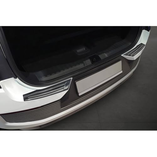 Avisa Black Stainless Steel Rear bumper protector compatible with Ford Explorer EV 2024- Ribs