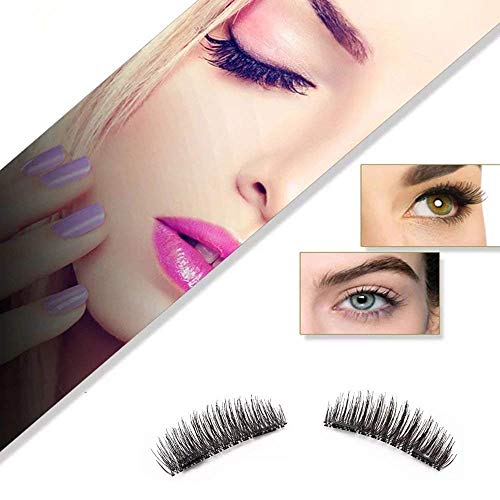 BONNIE CHOICE Triple 3 Magnetic False Eyelashes No Glue, 0.2mm Ultra Thin Magnet Lightweight & Easy to Wear Best 3D Full Eyes Reusable Eyelashes Extensions With Applicator (4 PCS/1 Pair + 1 Tweezers)