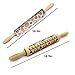 Christmas Wooden Rolling Pin 2 Packs, Embossing Rolling Pins with Engraved Christmas Gift Pattern, Christmas Themed Embossing Rollers, Christmas Symbols for Baking Embossed Cookies