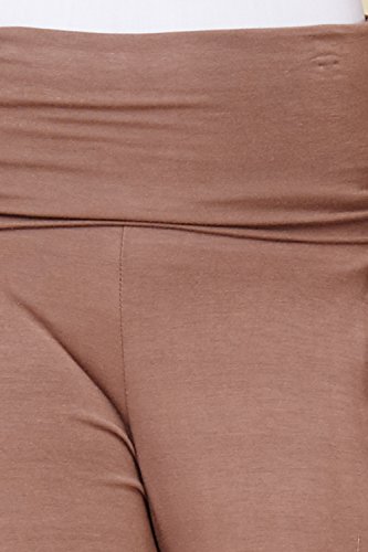 Annabelle Women's Fold Over Waistband Comfortable Lounge Pants Plus Size With Side Pockets X-Large Ash Mocha P9010X