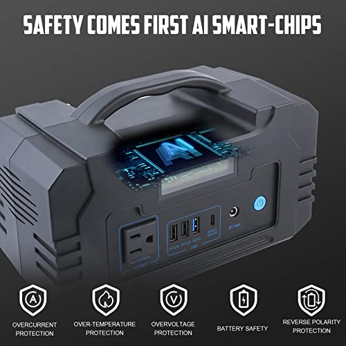 Jomgand Portable Power Station, 240Wh Power Equipment Backup Lithium Battery, 110V/200W Pure Sine Wave AC Outlet, Solar Generator (Solar Panel Not Included) for Outdoors Camping Travel Hunting Emergency