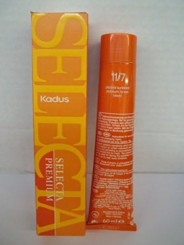 Kadus Selecta Premium Permanent Cream Hair Coloring Cream - 2 Fl. Oz. Tube - 11/7 Platinum Brown Blonde