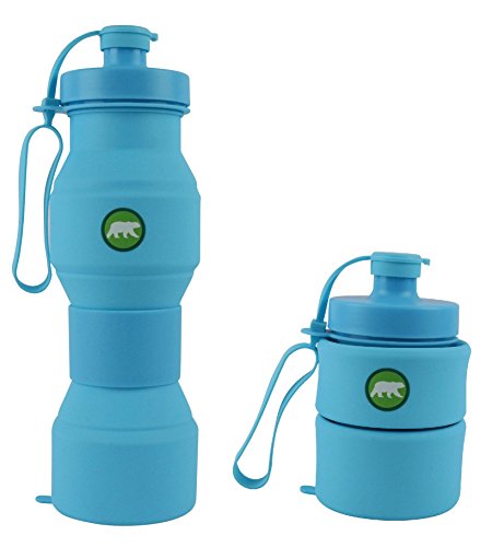 Press-On Collapsible Water Bottle – For Sports and Travel/28 ounces/Food-Grade Silicone/BPA Free