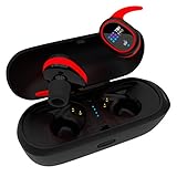 Upgraded True Wireless Earbuds - 30 Hours Total with Strong Bluetooth 5.0, IPX8 Waterproof TWS Stereo Headphones in-Ear Built-in Mic Headset Premium Sound with Deep Bass for Sport, Gym, Running