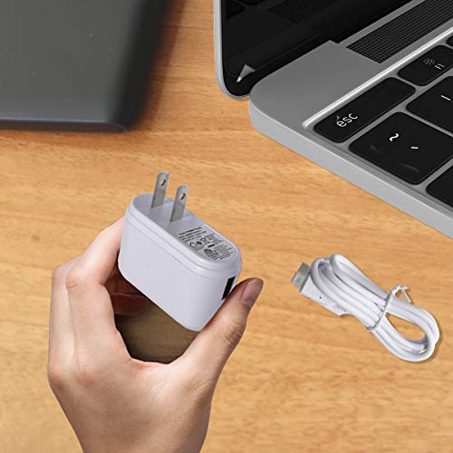 USB Charger and Plug Adapter with USB Cable for Electric Massager, Media MP3 MP4 Player (5V 550mA)
