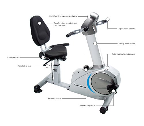 Stamina Elite Total Body Recumbent Bike, Metallic grey Stamina Elite Total Body Recumbent Bike, Metallic grey
