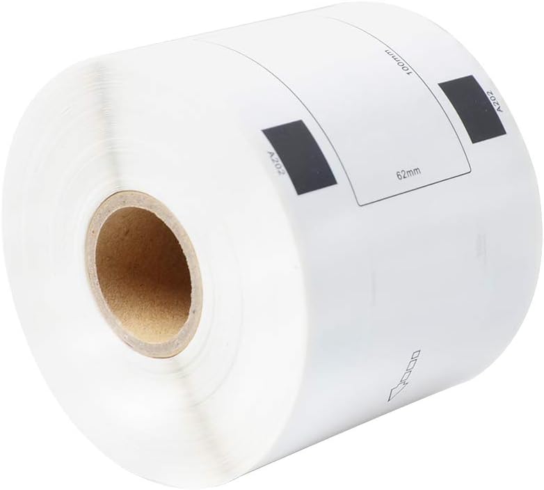 Aomya 2 Pack DK-2205 BRO Compatible Label Paper Roll 2-3/7"x100' Continuous White Labels with 1 Reusable Cartridges use for QL-700 QL570 QL710W QL800 QL810W QL1060N QL720NW QL550 : Office Products