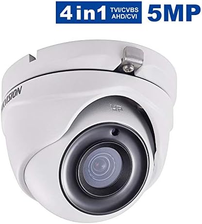 5MP 4-in-1 Turbo HD IR IP67 Rated Dome Analog Camera,Anpvees 5MP Colour Eyeball Dome CCTV Camera with 3.6 mm Fixed Lens, (up to 5MP HD-TVI & AHD/4MP CVI) DS-2CE56H0T-ITMF Made by Hikvision(White)