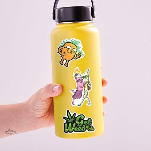 Weed Stickers for Laptop, 100pcs Marijuana Stickers for Teen, Adults, Waterproof Stickers for Water Bottles, Hydro Flask, Computer, Phone Case, Vinyl Stickers Decals