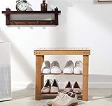 Dporticus 2-Tier Bamboo Shoe Bench Rack Shoe