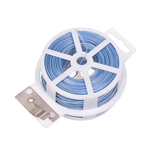 KLOUD City Light Blue Color 328 Feet (100m) Multi-Function Sturdy Garden Plant Twist Tie with Cutter/Cable Tie/Zip Tie/Coated Wire