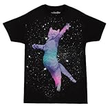 Galactic Cat Ultra Super Kitty Adult T-Shirt-Black (Large)