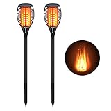 Cinoton Solar Light,Path Torches Dancing Flame Lighting 96 LED Dusk to Dawn Flickering Torches Outdoor Waterproof garden decorations (2)