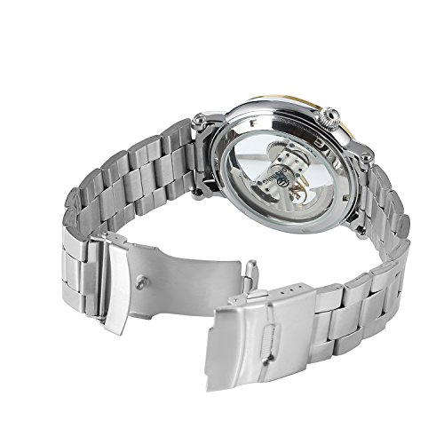 Forsining Reloj de pulsera de acero inoxidable con esfera analógica y movimiento automático para hombre. - Imagen 5