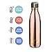 MIRA 17 Oz Stainless Steel Vacuum Insulated Water Bottle - Double Walled Cola Shape Thermos - 24 Hours Cold, 12 Hours Hot - Reusable Metal Water Bottle - Leak-Proof Sports Flask - Rose Gold