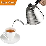 Tea Kettle, Aicok Gooseneck Stainless Steel Coffee Kettle, 1.2 L Fast Boiling Hot Water Kettle, Pour Over Coffee Tea Maker Pot With Leak Proof Double Base