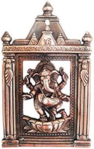 Ganesh Ji Standing on Lotus 10 Inches Wall Door Hanging with Copper Finish for Prosperity and Good Luck Perfect Housewarming Gift
