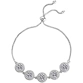 Silver Plated CZ Bracelet for Women, Adjustable Slider Chain Bracelet, Minimalist Sparkle Jewelry for Everyday Wear, Lightweight Gift for Her