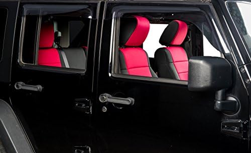 Jaybally 2011-2012 Jeep Wrangler Seat Covers Tailored for JK Unlimited Customized Neoprene Seat Protector Airbag Compatible and Waterproof (4 DOOR, Black/Red)