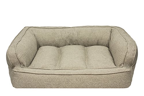 Arlee Memory Foam Sofa Style Pet Bed, Small/Medium, Walnut Tan